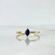 Anillo Solitario Petalo 1.1gr / T6 / Circon Azul Oro Amarillo ©