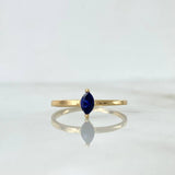 Anillo Solitario Petalo 1.1gr / T6 / Circon Azul Oro Amarillo ©