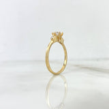 Anillo Solitario Duo 2.6gr / T7 1/4 / Circones Blancos Oro Amarillo ©