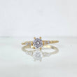 Anillo Solitario Duo 2.6gr / T7 1/4 / Circones Blancos Oro Amarillo ©