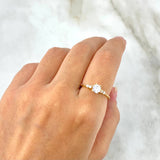 Anillo Solitario Duo 2.6gr / T7 1/4 / Circones Blancos Oro Amarillo ©