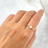 Anillo Solitario Chispa 1.45gr / T5 1/4 / Circones Blancos Oro Amarillo