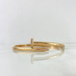 Pulso Aro Clavo 14.3gr / 20cm / 4mm Circones Blancos Oro Amarillo *