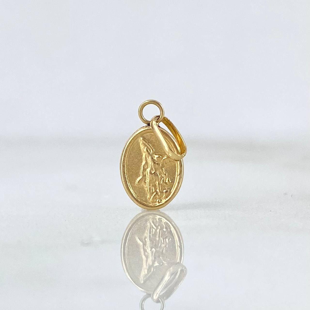 Dije San Miguel Arcangel 0.3gr / 1.3cm / Mate Troquelado Oro Amarillo