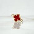 Herraje Trébol VCyA 1.15gr / 1.5cm / Agata Roja Punteada Oro Amarillo Nac.Esp.