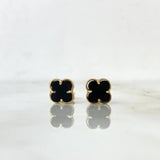 Topos Trébol VCyA 2gr / 0.8cm / Agata Negra Lisa Oro Amarillo Nac.Esp.