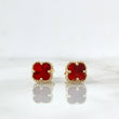 Topos Trébol VCyA 1.9gr / 0.6cm / Agata Roja Punteada Oro Amarillo Nac.Esp.