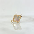 Herraje Trebol Nacar Blanco 0.95gr / 1.5cm / Oro Amarillo 18K