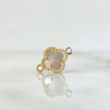 Herraje Trebol Nacar Blanco 0.75 g / 1.5 cm Oro Amarillo 18K