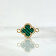 Herraje Trebol Malaquita Verde 0.7 g / 1.5 cm Oro Amarillo 18K