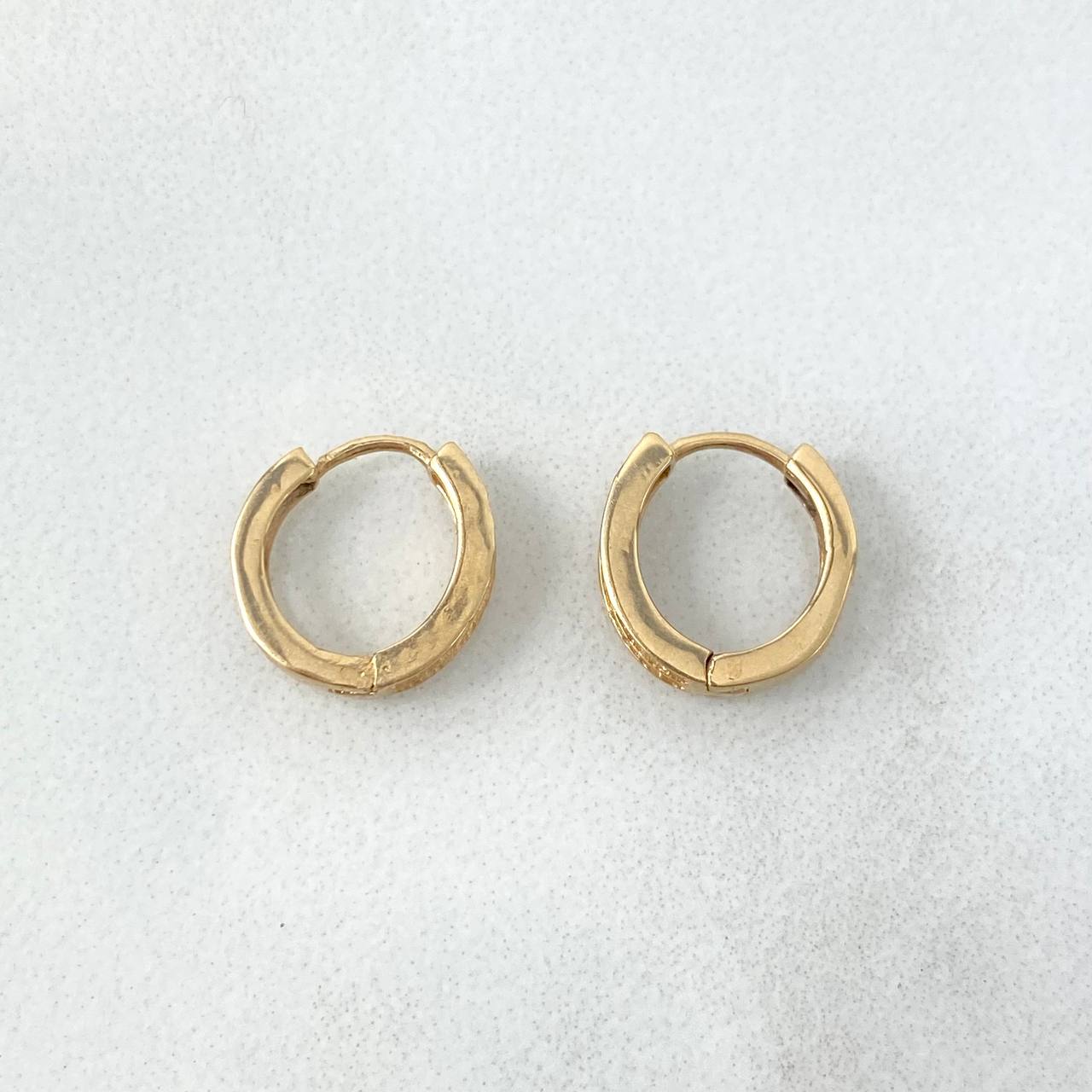 Candongas Carril Doble 1.4gr / 1cm / Circones Blancos Oro Amarillo *