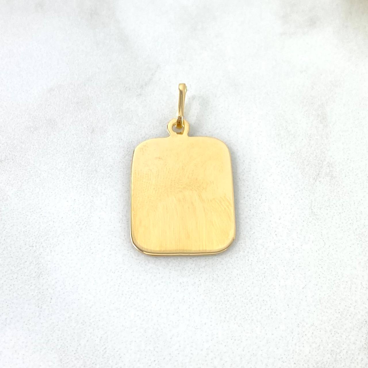 Dije Placa Cuadrada Curva 1.8gr / 2.8cm-1.5cm / Lisa - Texturizada Oro Amarillo ©