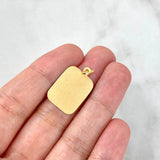 Dije Placa Cuadrada Curva 1.8gr / 2.8cm-1.5cm / Lisa - Texturizada Oro Amarillo ©
