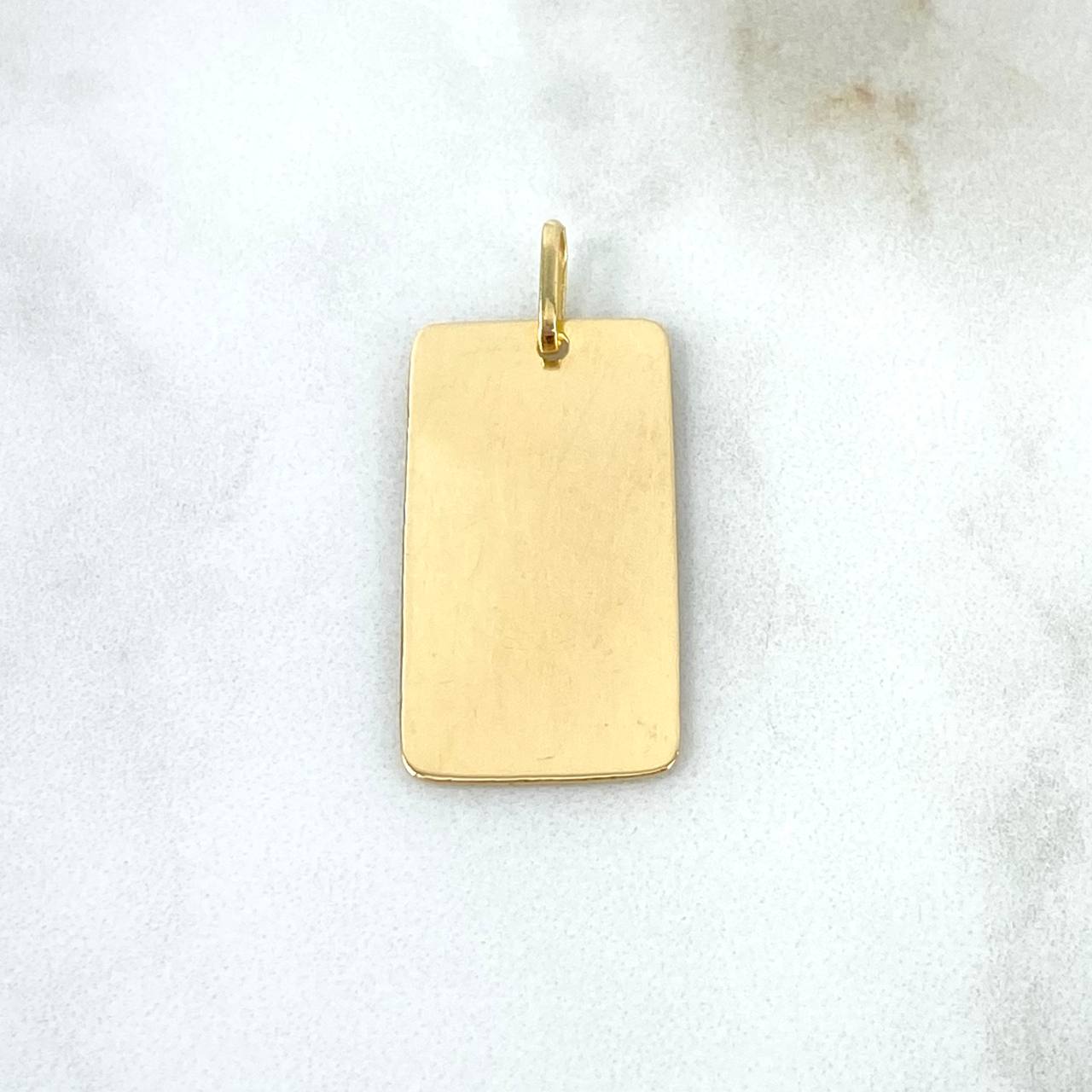 Dije Placa Rectangular 2.95gr / 3.5cm-1.5cm / Lisa - Texturizada Oro Amarillo ©