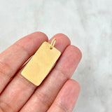 Dije Placa Rectangular 2.95gr / 3.5cm-1.5cm / Lisa - Texturizada Oro Amarillo ©