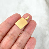 Dije Placa Cuadrada 1.3gr / 2.3cm-1.3cm / Lisa - Texturizada Oro Amarillo ©
