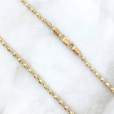 Cadena Militar 16.95gr / 60cm / 3mm Bola Diamantada Oro Amarillo *