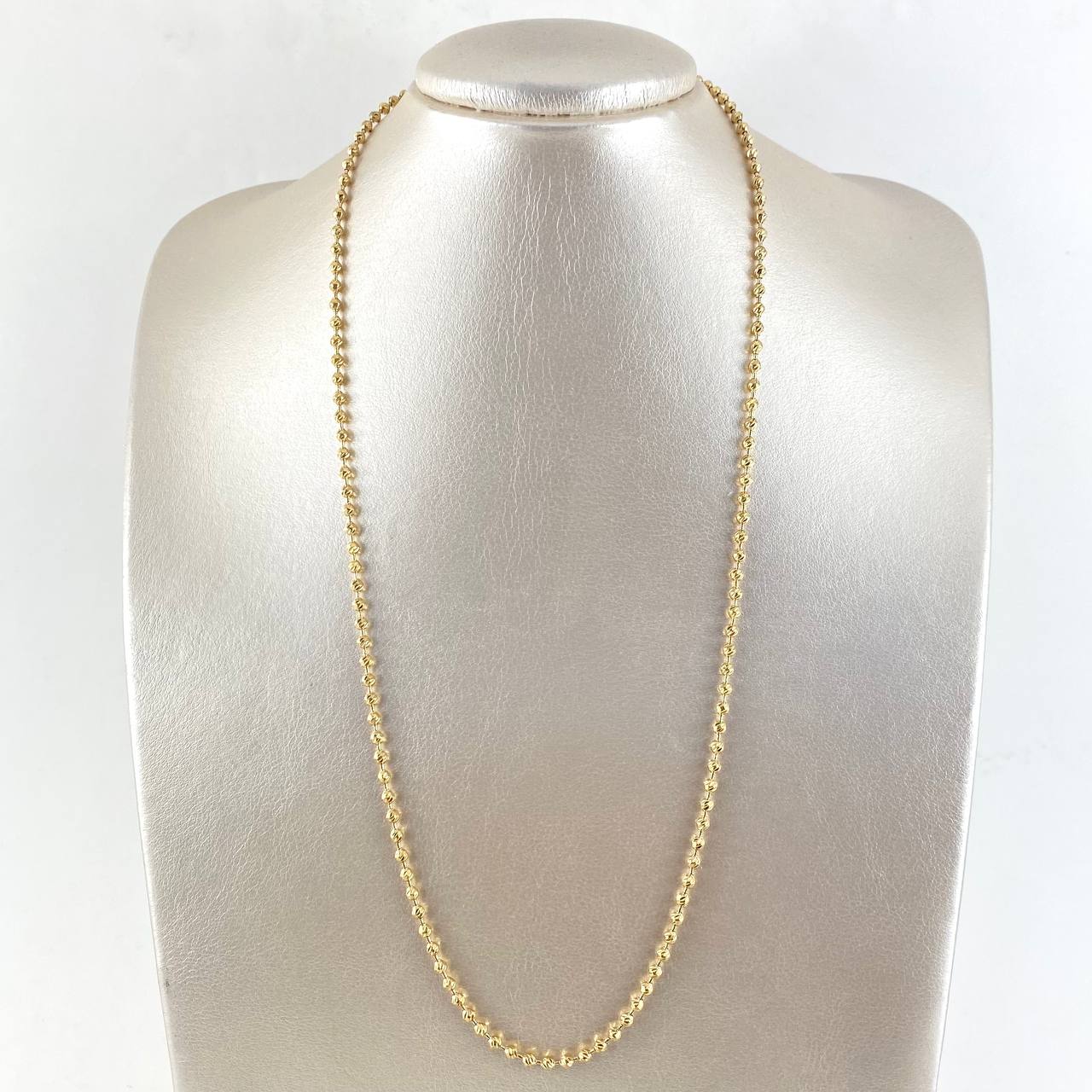 Cadena Militar Diamantada 16.8gr / 62.5cm / 3mm Oro Amarillo Nac.Esp. 18K