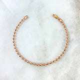 Pulso Militar 6.2gr / 19.5cm / 3mm Bolas Diamantadas Oro Rosa