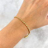 Pulso Militar 6.25gr / 20cm / 3mm Bolas Diamantadas Oro Amarillo
