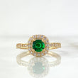 Anillo Solitario Halo 1.9gr / T6 / Circones Blancos Verdes Oro Amarillo