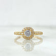 Anillo Solitario Halo 1.7gr / T5 1/2 / Circones Blancos Oro Amarillo