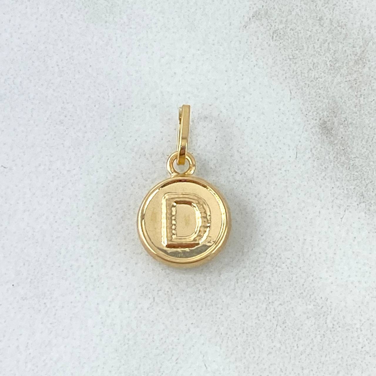 Dije Letra D 0.35gr / 1.5cm / Doble Faz Oro Amarillo