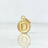 Dije Letra D 0.35gr / 1.5cm / Doble Faz Oro Amarillo