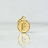 Dije Letra F 0.35gr / 1.5cm / Doble Faz Oro Amarillo