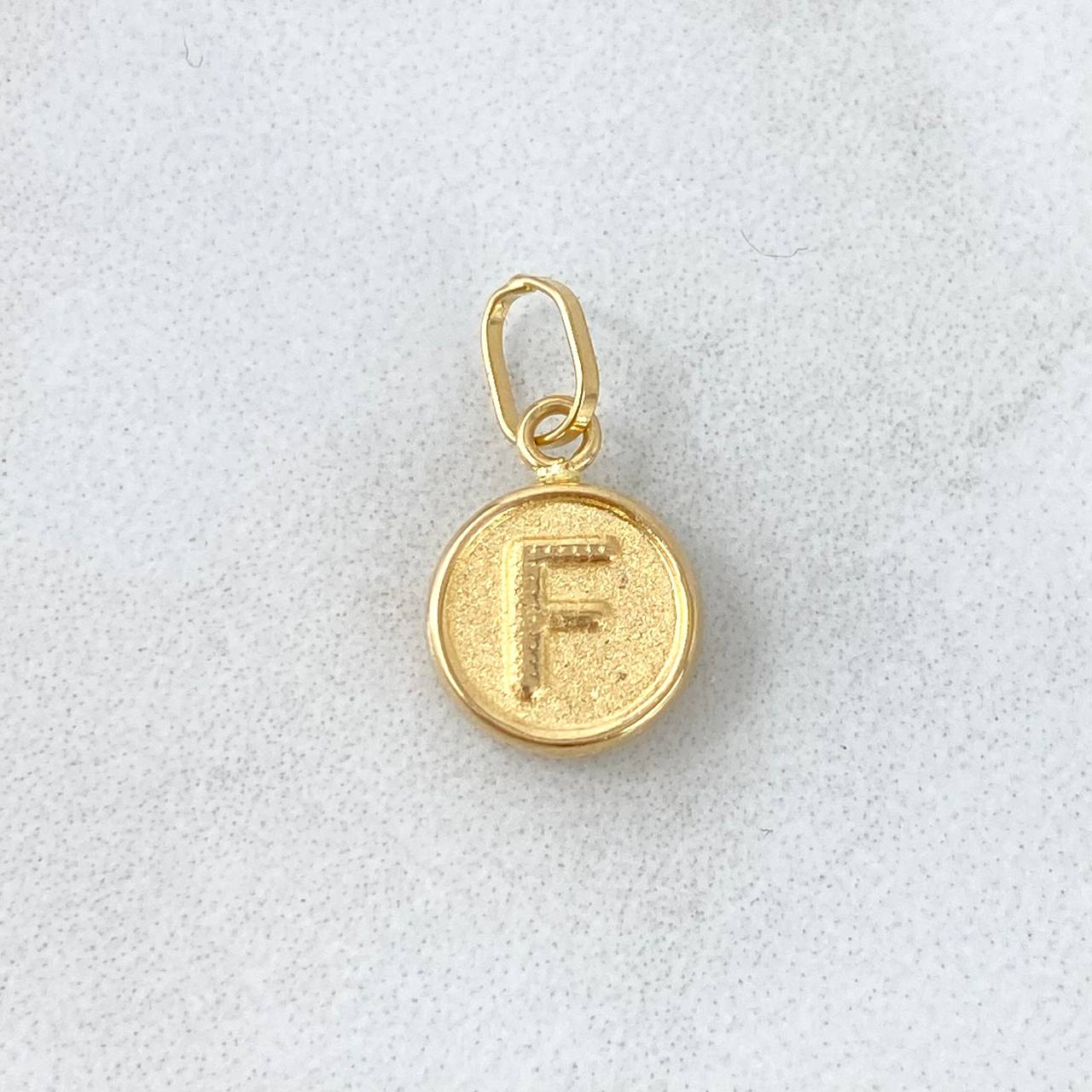 Dije Letra F 0.35gr / 1.5cm / Doble Faz Oro Amarillo