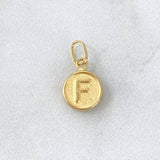 Dije Letra F 0.35gr / 1.5cm / Doble Faz Oro Amarillo