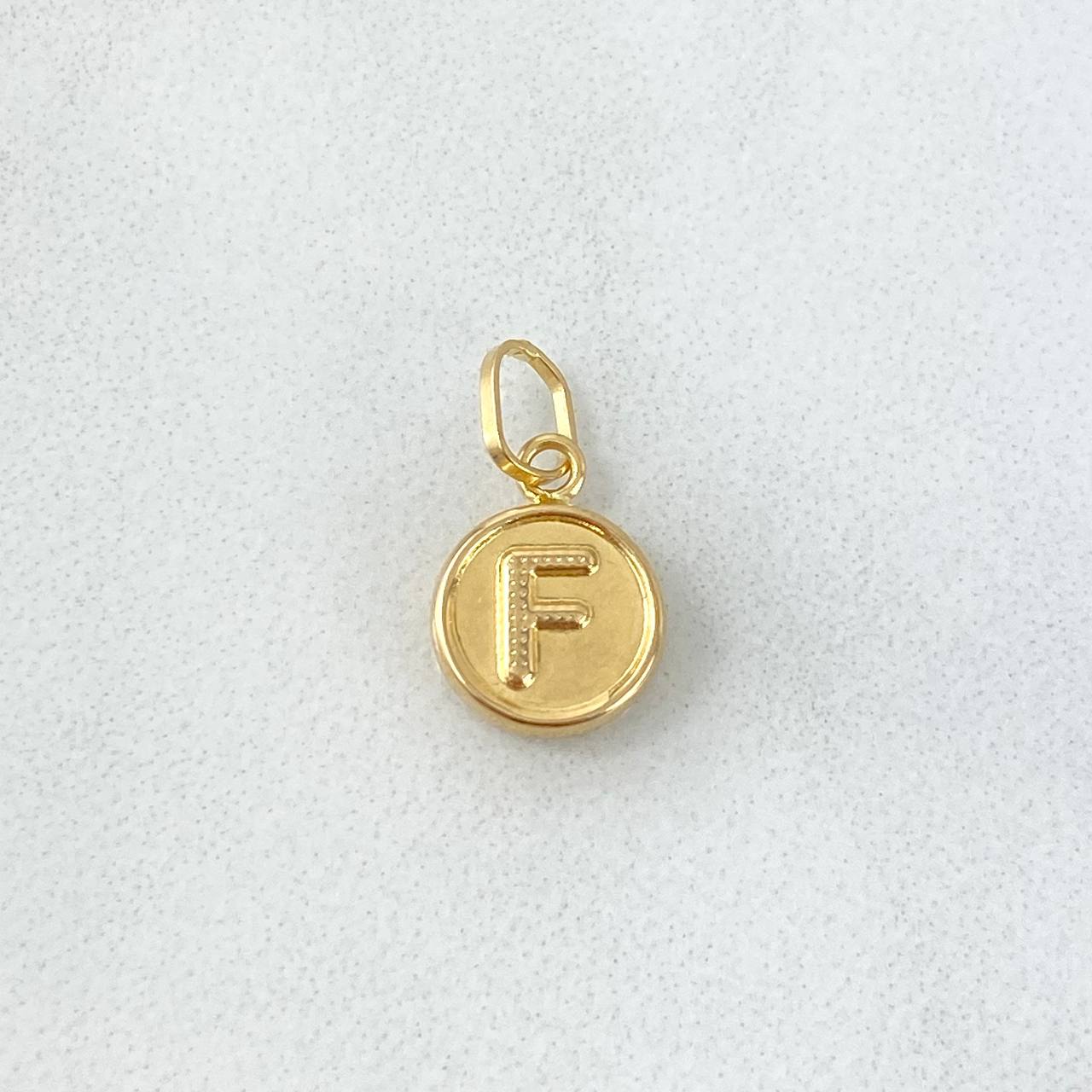 Dije Letra F 0.35gr / 1.5cm / Doble Faz Oro Amarillo