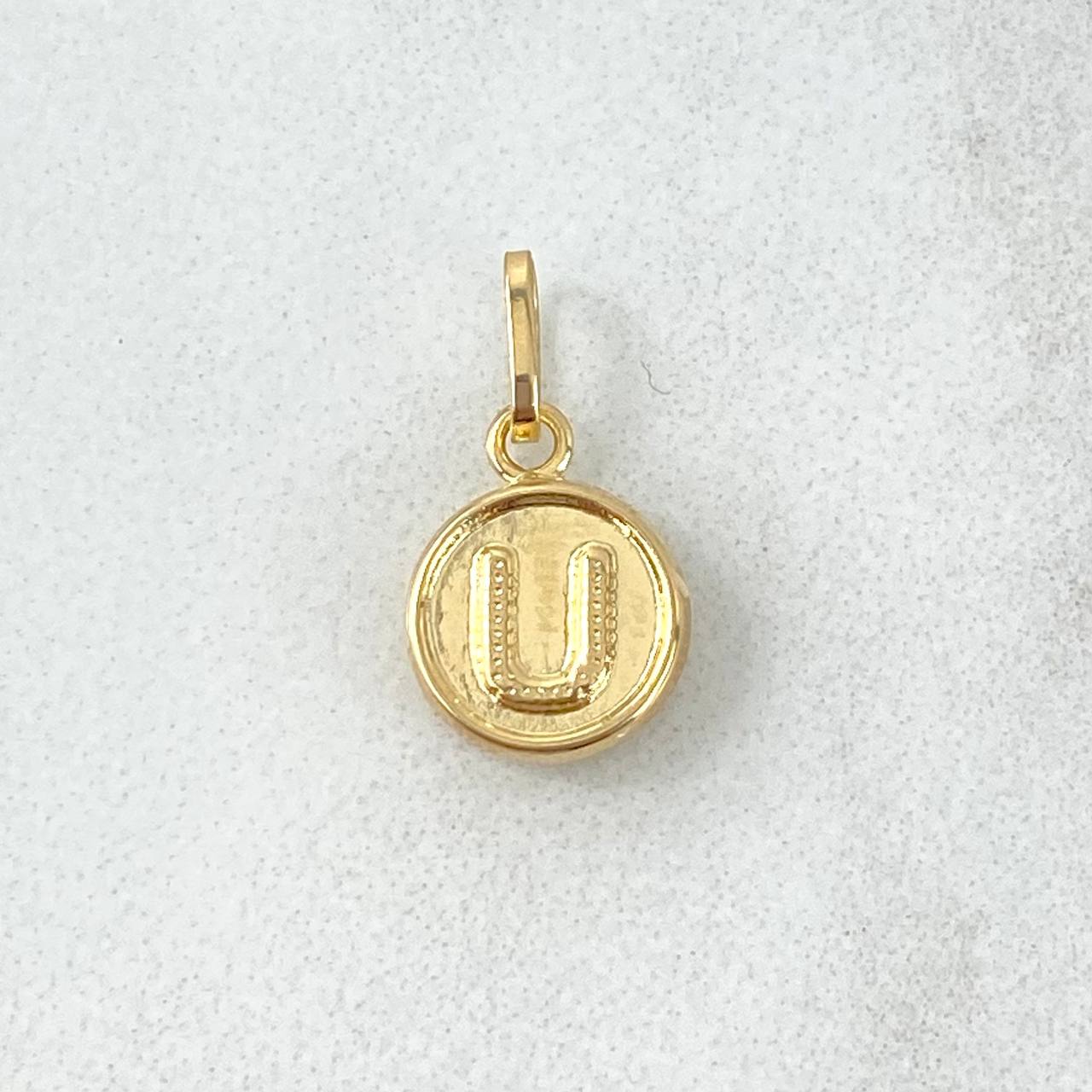 Dije Letra U 0.35gr / 1.5cm / Doble Faz Oro Amarillo