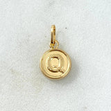 Dije Letra Q 0.35gr / 1.5cm / Doble Faz Oro Amarillo