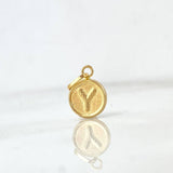 Dije Letra Y 0.35gr / 1.5cm / Doble Faz Oro Amarillo