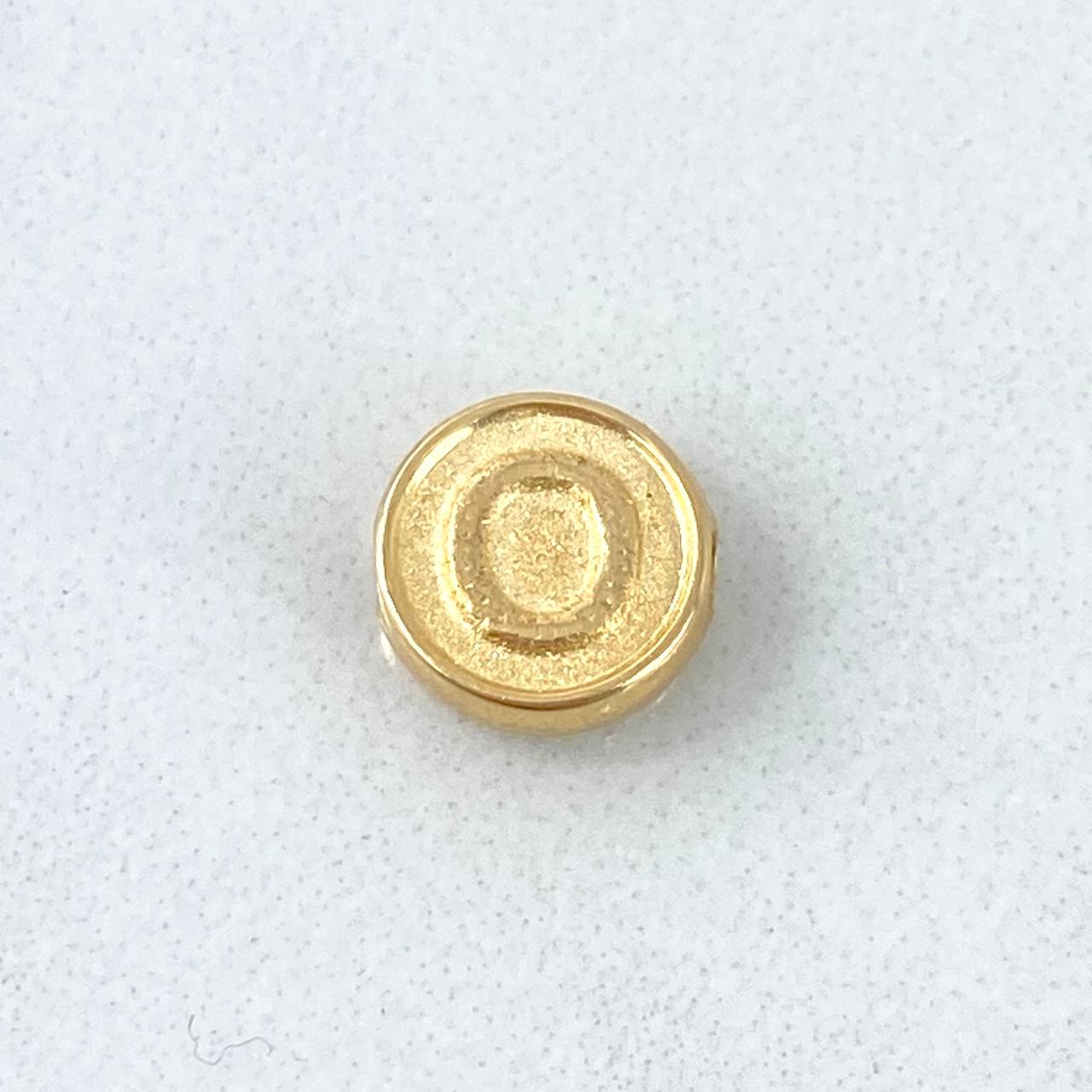 Herraje Letra O 0.25gr / 0.8cm / Tambor Doble Faz Oro Amarillo