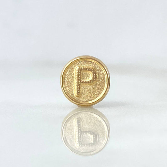 Herraje Letra P 0.25gr / 0.8cm / Tambor Doble Faz Oro Amarillo