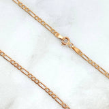 Cadena Figaro 3.05gr / 60cm / 2mm Oro Rosa +0