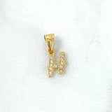 Dije Letra H Silueta 0.35gr / 1.3cm / Circones Blancos Oro Amarillo