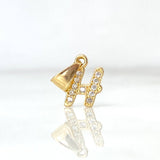 Dije Letra H Silueta 0.35gr / 1.3cm / Circones Blancos Oro Amarillo