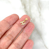 Dije Letra H Silueta 0.35gr / 1.3cm / Circones Blancos Oro Amarillo