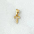 Dije Letra T Silueta 0.25gr / 1.3cm / Circones Blancos Oro Amarillo