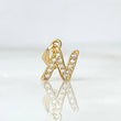 Dije Letra N Silueta 0.4gr / 1.3cm / Circones Blancos Oro Amarillo