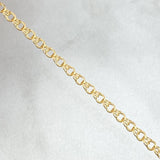 Pulso Aro Seguido 1.25gr / 12.5cm-14cm / 2mm / Placa Rectangular Bordeada Oro Amarillo