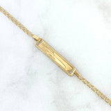 Pulso Aro Seguido 1.25gr / 12.5cm-14cm / 2mm / Placa Rectangular Bordeada Oro Amarillo