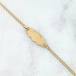 Pulso Aro Seguido 1.3gr / 12cm-13.5cm / 2mm / Placa Nube Lisa Oro Amarillo