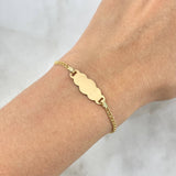Pulso Aro Seguido 1.3gr / 12cm-13.5cm / 2mm / Placa Nube Lisa Oro Amarillo