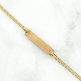 Pulso Aro Seguido 1.25gr / 12.5cm-14cm / 2mm / Placa Rectangular Lisa Oro Amarillo