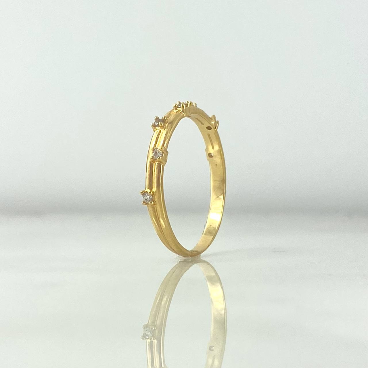 Anillo Corona De Espinas 1.55gr T6 3/4 circones Blancos Oro Amarillo