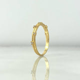 Anillo Corona De Espinas 1.6gr T6 3/4 Circones Blancos Oro Amarillo